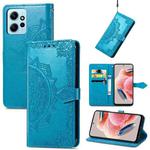 For Xiaomi Redmi Note 12 4G Global Mandala Flower Embossed Leather Phone Case(Blue)