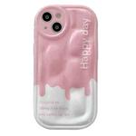 For iPhone 14 Plus Meteorite Texture Phone Case(Pink White)