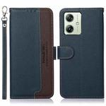 For Motorola Moto G64 5G KHAZNEH Litchi Texture Leather RFID Phone Case(Blue)