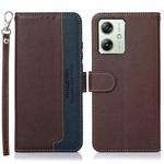 For Motorola Moto G64 5G KHAZNEH Litchi Texture Leather RFID Phone Case(Brown)