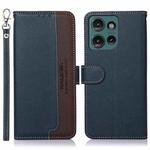 For Motorola Edge 50 KHAZNEH Litchi Texture Leather RFID Phone Case(Blue)