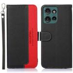 For Motorola Edge 50 Neo KHAZNEH Litchi Texture Leather RFID Phone Case(Black)