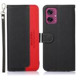 For Motorola Moto G55 5G KHAZNEH Litchi Texture Leather RFID Phone Case(Black)