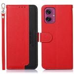 For Motorola Moto G55 5G KHAZNEH Litchi Texture Leather RFID Phone Case(Red)