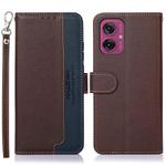 For Motorola Moto G55 5G KHAZNEH Litchi Texture Leather RFID Phone Case(Brown)