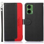 For Motorola Moto G35 5G KHAZNEH Litchi Texture Leather RFID Phone Case(Black)