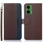 For Motorola Moto G35 5G KHAZNEH Litchi Texture Leather RFID Phone Case(Brown)