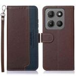 For Motorola Moto G15 4G / G05 KHAZNEH Litchi Texture Leather RFID Phone Case(Brown)