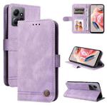 For Xiaomi Redmi Note 12 4G Global Skin Feel Life Tree Metal Button Leather Phone Case(Purple)