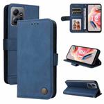 For Xiaomi Redmi Note 12 4G Global Skin Feel Life Tree Metal Button Leather Phone Case(Blue)