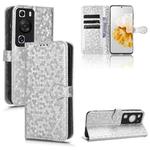 For Huawei P60 / P60 Pro Honeycomb Dot Texture Leather Phone Case(Silver)