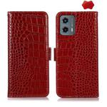 For Motorola Moto G 5G 2023 Crocodile Top Layer Cowhide Leather Phone Case(Red)