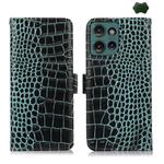 For Motorola Edge 50 Neo Crocodile Top Layer Cowhide Leather Phone Case(Green)