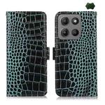 For Motorola Moto G15 4G / G05 Crocodile Top Layer Cowhide Leather Phone Case(Green)