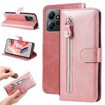 For Xiaomi Redmi Note 12 4G Global Calf Texture Zipper Leather Phone Case(Rose Gold)