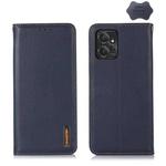 For Motorola Moto G Power 2023 KHAZNEH Nappa Top Layer Cowhide Leather Phone Case(Blue)