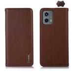 For Motorola Moto G 5G 2023 KHAZNEH Nappa Top Layer Cowhide Leather Phone Case(Brown)