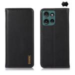 For Motorola Edge 50 Neo KHAZNEH Nappa Top Layer Cowhide Leather Phone Case(Black)