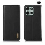 For Motorola Moto G75 5G KHAZNEH Nappa Top Layer Cowhide Leather Phone Case(Black)