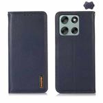 For Motorola Moto G56 5G KHAZNEH Nappa Top Layer Cowhide Leather Phone Case(Blue)