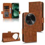 For OPPO Find X6 5G Symmetrical Triangle Leather Phone Case(Brown)