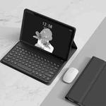 For Lenovo Tab M10 Plus 10.6 3rd Gen 2022 YM-LX106 Round Key Detachable Bluetooth Tablet Keyboard Leather Case with Mouse(Black)