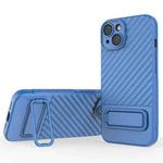 For iPhone 14 Wavy Texture TPU Phone Case with Lens Film(Blue)