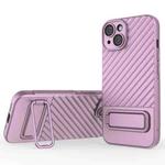 For iPhone 14 Wavy Texture TPU Phone Case with Lens Film(Purple)