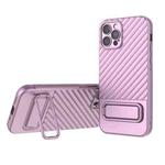 For iPhone 12 Pro Wavy Texture TPU Phone Case with Lens Film(Purple)