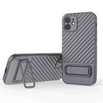 For iPhone 12 Wavy Texture TPU Phone Case with Lens Film(Grey)