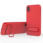For iPhone XS Max Wavy Texture TPU Phone Case with Lens Film(Red)