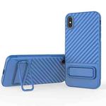 For iPhone XS Max Wavy Texture TPU Phone Case with Lens Film(Blue)