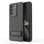 For vivo S16e Wavy Texture TPU Phone Case with Lens Film(Black)