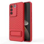 For vivo S16e Wavy Texture TPU Phone Case with Lens Film(Red)