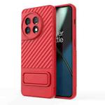 For OnePlus 11 5G Wavy Texture TPU Phone Case with Lens Film(Red)