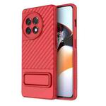 For OnePlus Ace 2 5G Wavy Texture TPU Phone Case with Lens Film(Red)