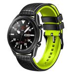 20mm Universal Mesh Two-Tone Silicone Watch Band(Black Lime)