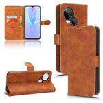 For TECNO Spark 10 5G Skin Feel Magnetic Flip Leather Phone Case(Brown)