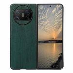 For Huawei Mate X3 Wood Texture PU Phone Case(Green)