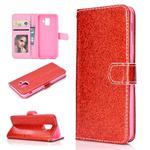 For Samsung Galaxy A6 (2018) Glitter Powder Horizontal Flip Leather Case with Card Slots & Holder & Photo Frame & Wallet(Red)