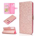 For Samsung Galaxy A9 (2018) Glitter Powder Horizontal Flip Leather Case with Card Slots & Holder & Photo Frame & Wallet(Rose Gold)