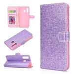 For Samsung Galaxy A20e Glitter Powder Horizontal Flip Leather Case with Card Slots & Holder & Photo Frame & Wallet(Purple)