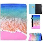 For Lenovo Tab P11 Pro Gen 2 Sewing Thread Horizontal Painted Tablet Leather Case with Pen Cover(Ocean)