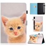 For Lenovo Tab P11 Pro Gen 2 Sewing Thread Horizontal Painted Tablet Leather Case(Cute Cat)