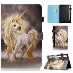 For Lenovo Tab P11 Pro Gen 2 Sewing Thread Horizontal Painted Tablet Leather Case(Unicorn)
