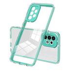 For Samsung Galaxy A72 4G/5G 3 in 1 Clear TPU Color PC Frame Phone Case(Light Green)