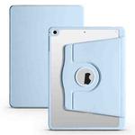 For iPad Air / Air 2 / 9.7 2018 / 2017 Acrylic 360 Degree Rotation Holder Tablet Leather Case(Ice Blue)
