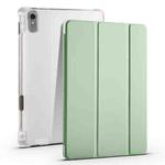 For Lenovo Pad Plus 2023 11.5 inch 3-fold Clear TPU Leather Tablet Case with Pen Slot(Green)