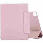 For iPad Pro 11 2022 / 2021 / iPad Pro 11 inch 2020 / Pro 11 2018 / Air 2020 10.9 Horizontal Flip Ultra-thin Double-sided Clip Active Buckle Magnetic PU Leather Tablet Case With Three-folding Holder & Sleep / Wake-up Function(Pink)