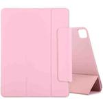 For iPad Pro 11 2022 / 2021 / iPad Pro 11 inch 2020 / Pro 11 2018 / Air 2020 10.9 Horizontal Flip Ultra-thin Double-sided Clip Active Buckle Magnetic PU Leather Tablet Case With Three-folding Holder & Sleep / Wake-up Function(Rose Gold)
